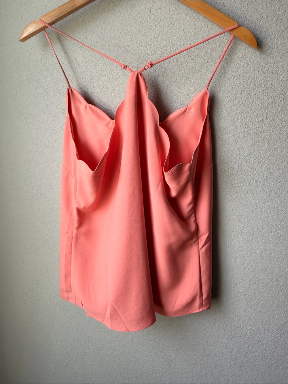 J. Crew Coral Pink Scallop-Edge Spaghetti Strap Camisole - Picture 4 of 8